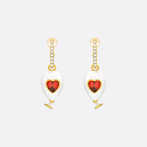 Age of Innocence Red & White Dangle Earrings