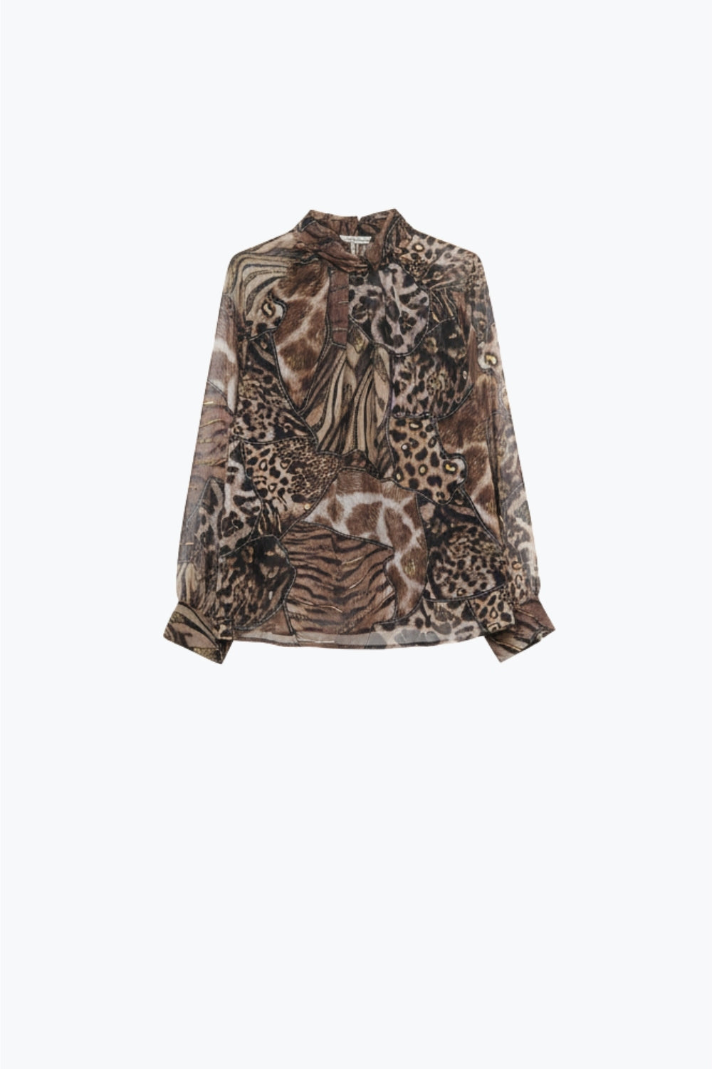 animal print blouse in chiffon fabric - Shirts