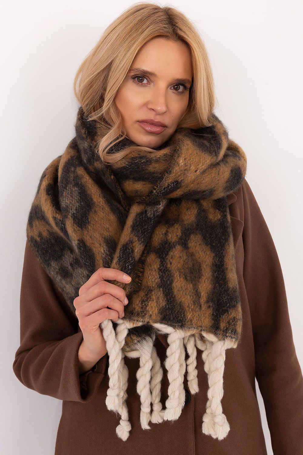 AT Animal Print Shawl for Women - Trendy Fashion Accessory brown one-size-fits-all - Scarves
