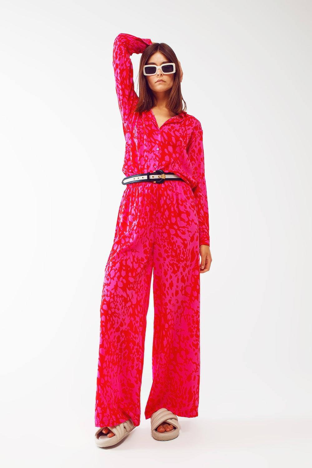 Animal Print Shirt in Fuchsia - Shirts