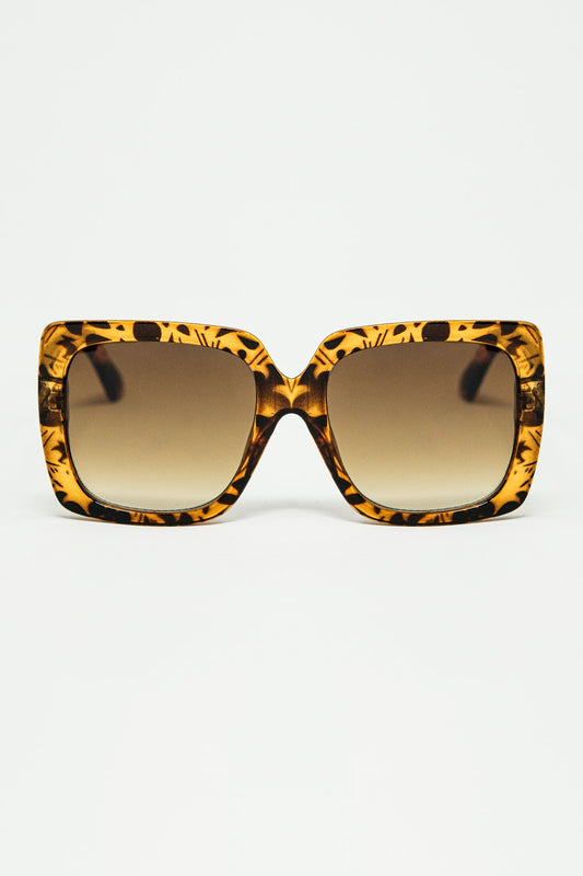 animal print square frame sunglasses - Sunglasses