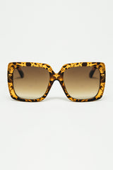 animal print square frame sunglasses