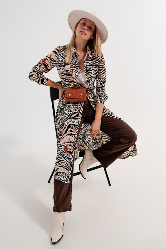 Animal shirt dress in natural - Dresses