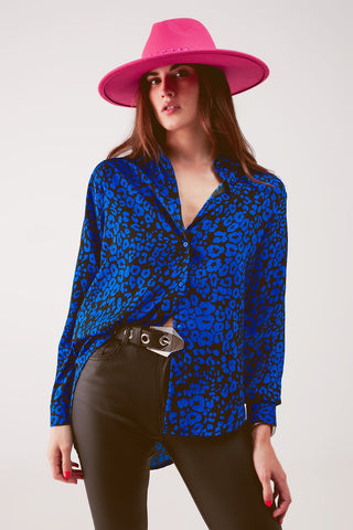 Camisa animal em azul