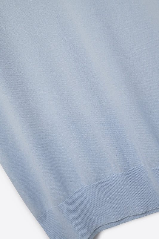 Baby blue turtleneck sweater with fitted short sleeves - Jumpers