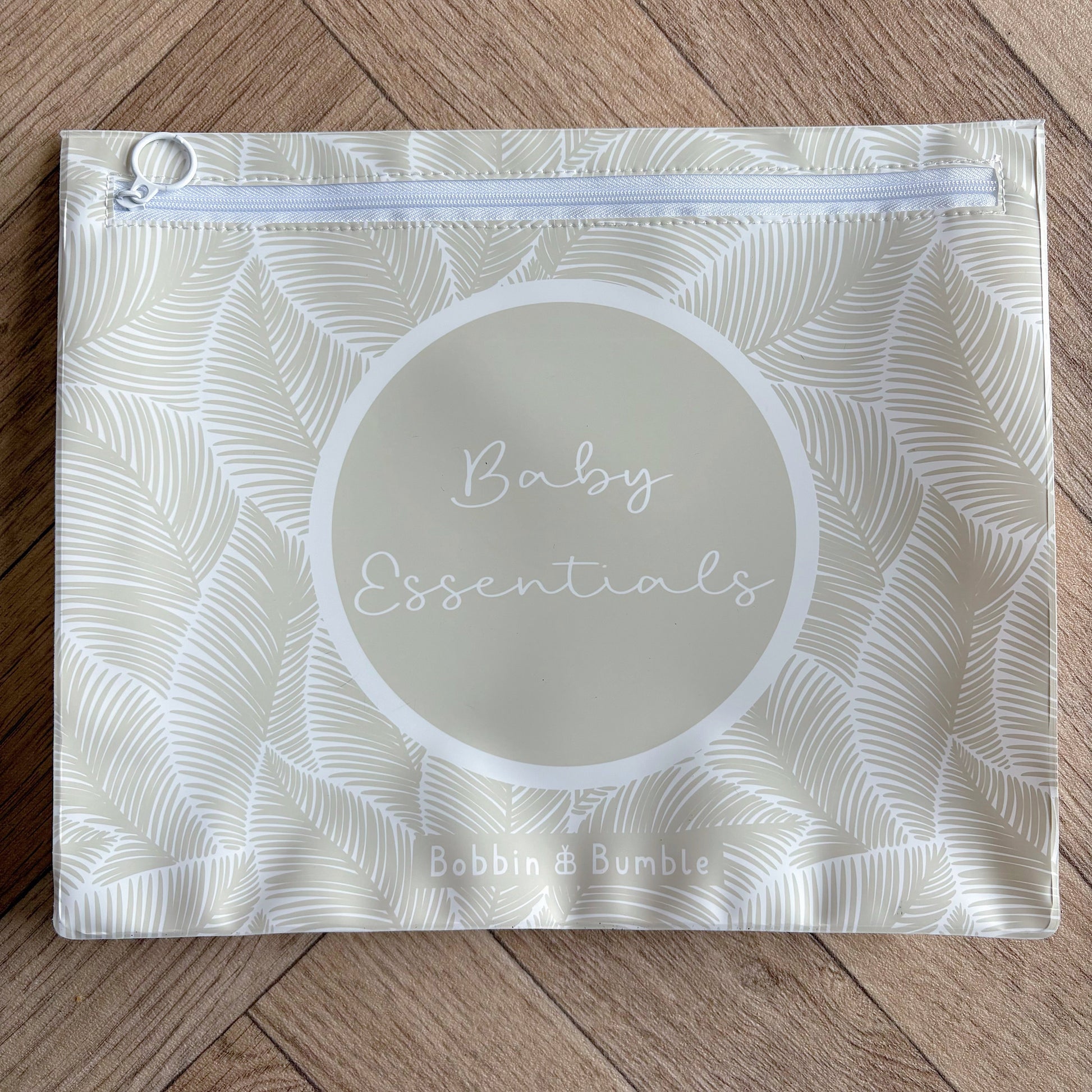 Hospital Bag Organiser Pouches - Unisex Beige Leaf Print - Baby & Toddler