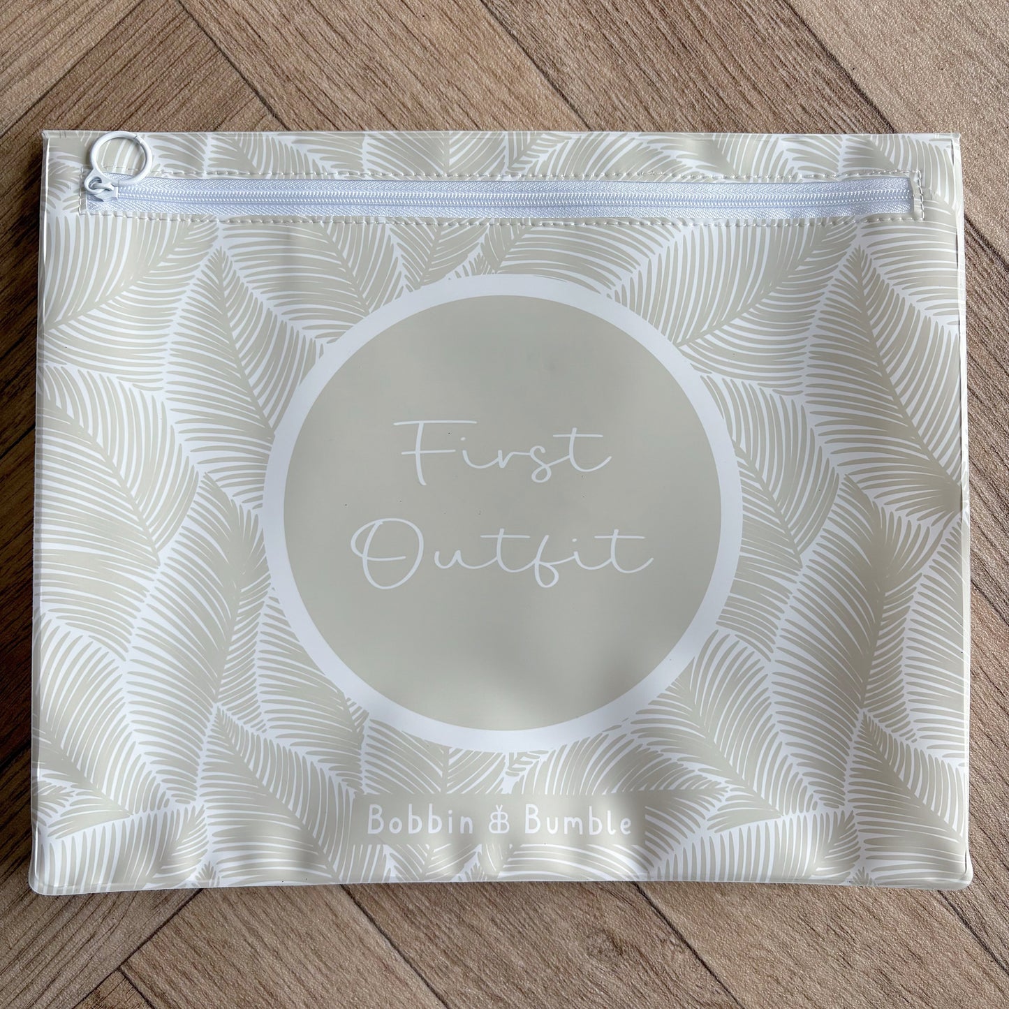 Hospital Bag Organiser Pouches - Unisex Beige Leaf Print - Baby & Toddler