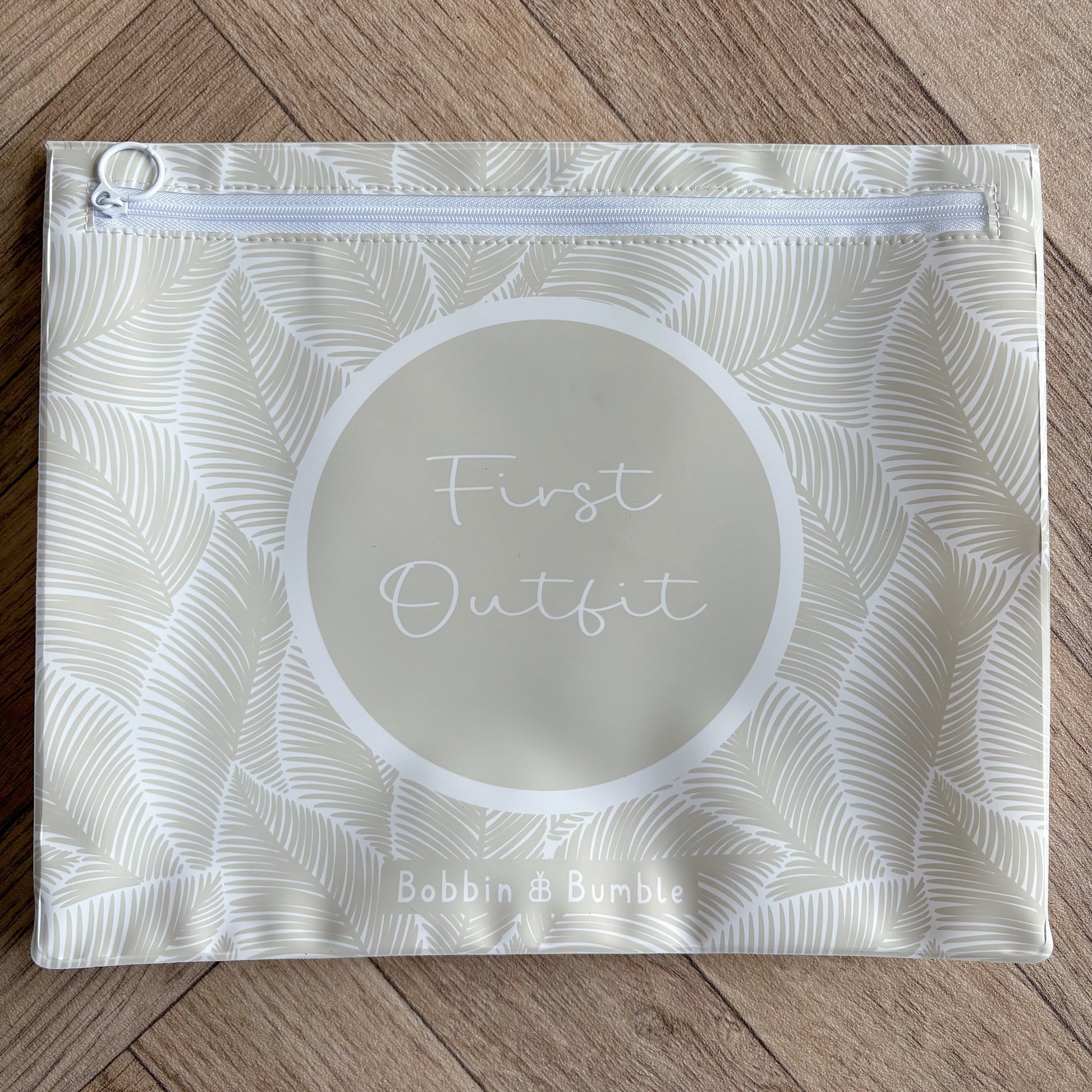 Hospital Bag Organiser Pouches - Unisex Beige Leaf Print - Baby & Toddler