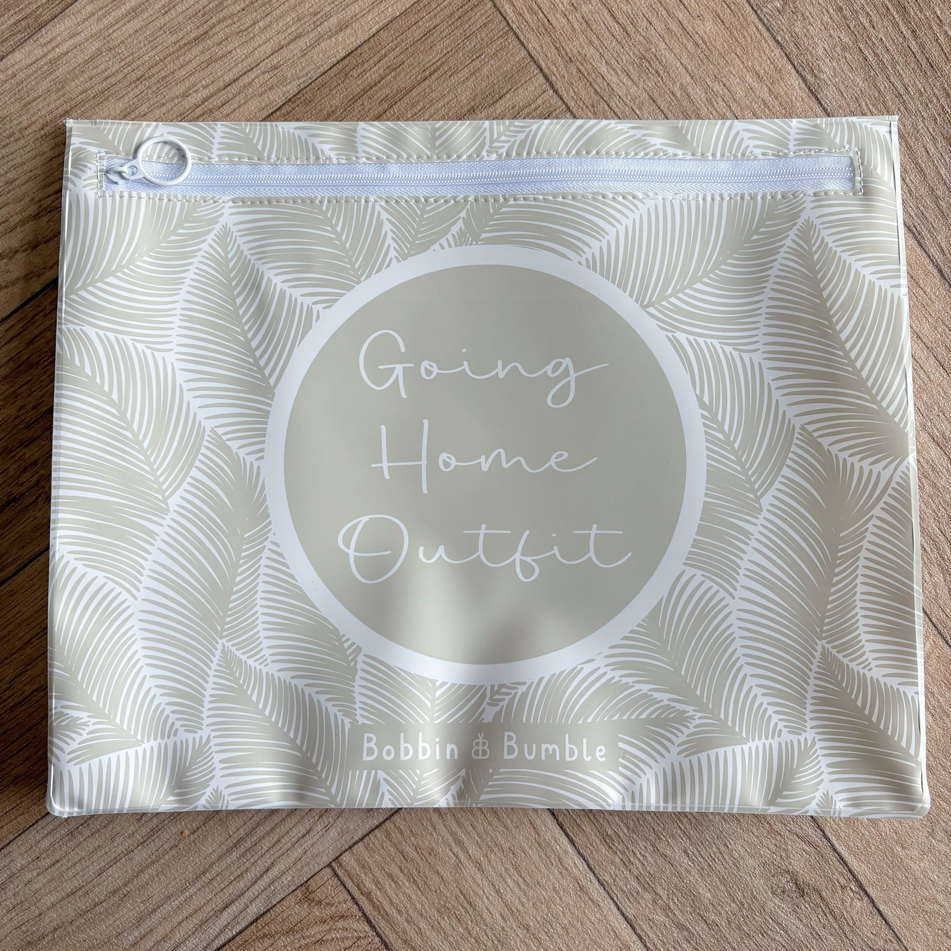 Hospital Bag Organiser Pouches - Unisex Beige Leaf Print - Baby & Toddler