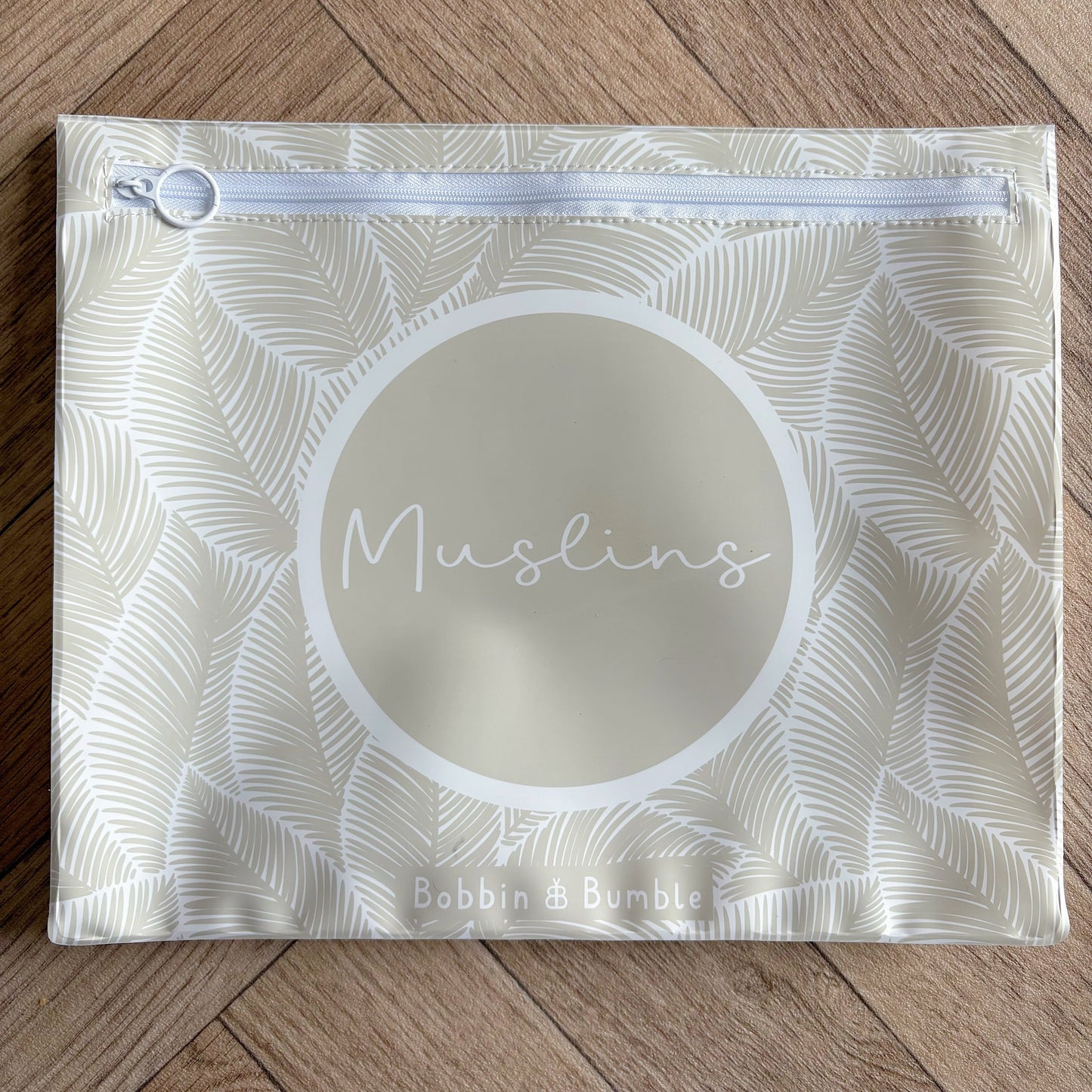 Hospital Bag Organiser Pouches - Unisex Beige Leaf Print - Baby & Toddler