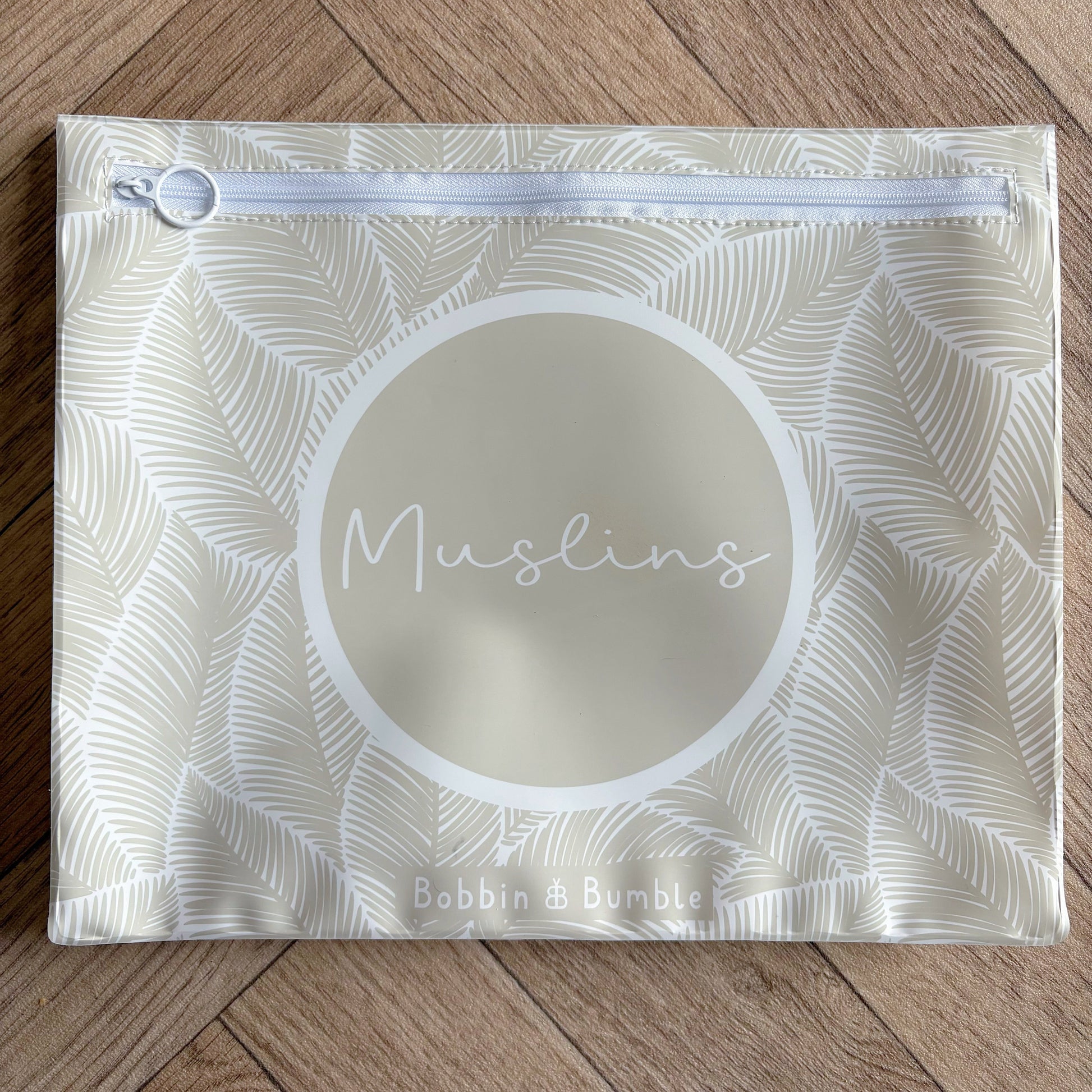 Hospital Bag Organiser Pouches - Unisex Beige Leaf Print - Baby & Toddler