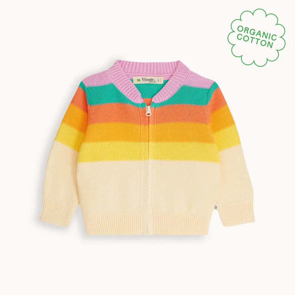 Barnacle - Rainbow Pink Stripe Cardigan - Cardigans