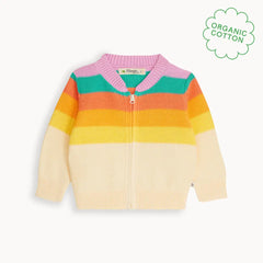 Barnacle - Rainbow Pink Stripe Cardigan