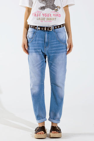 Basic Boyfriend Jeans With Stitch Detail