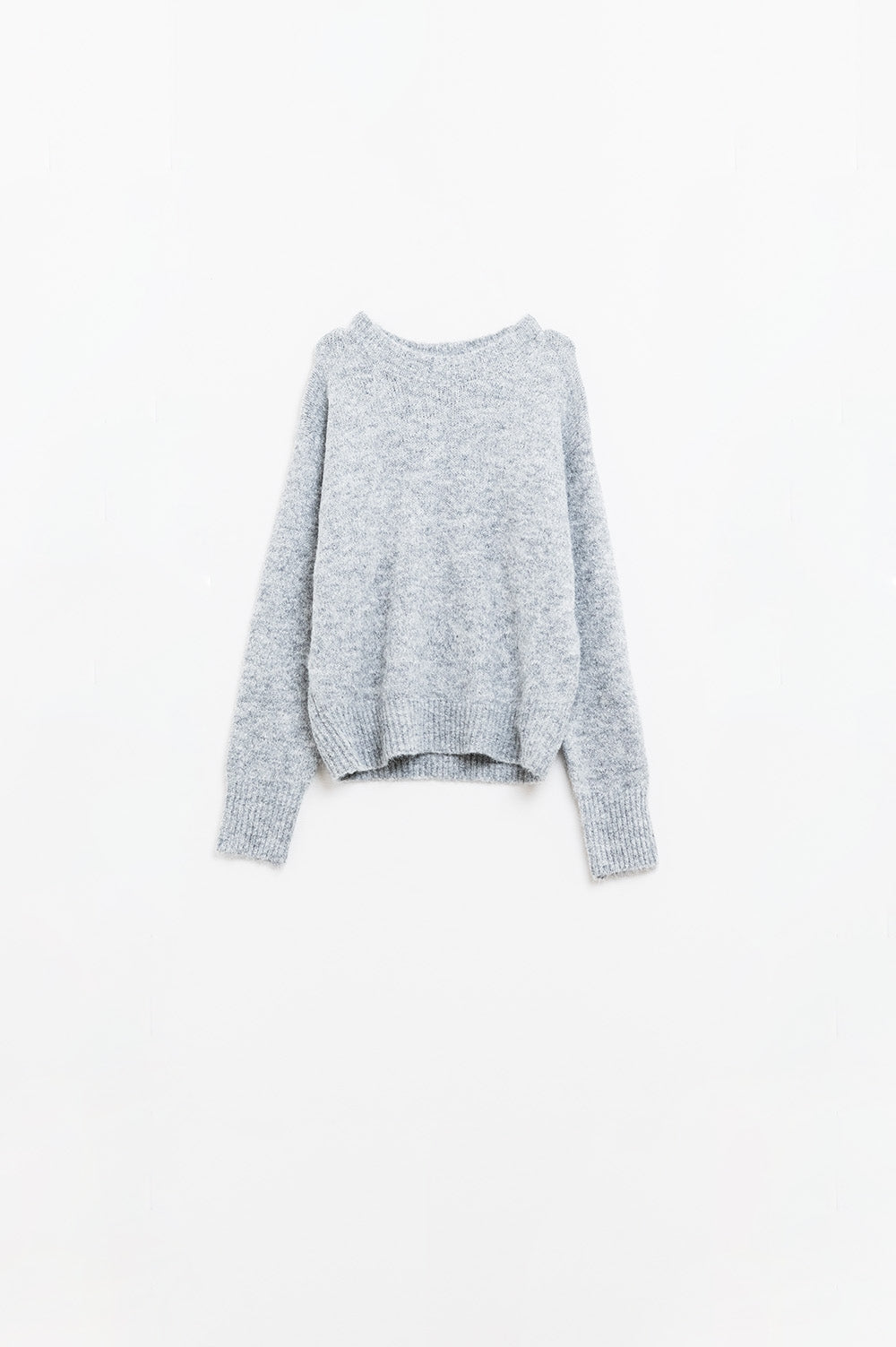 Basic Crew Neck Knitted Sweater in grey - Jumpers