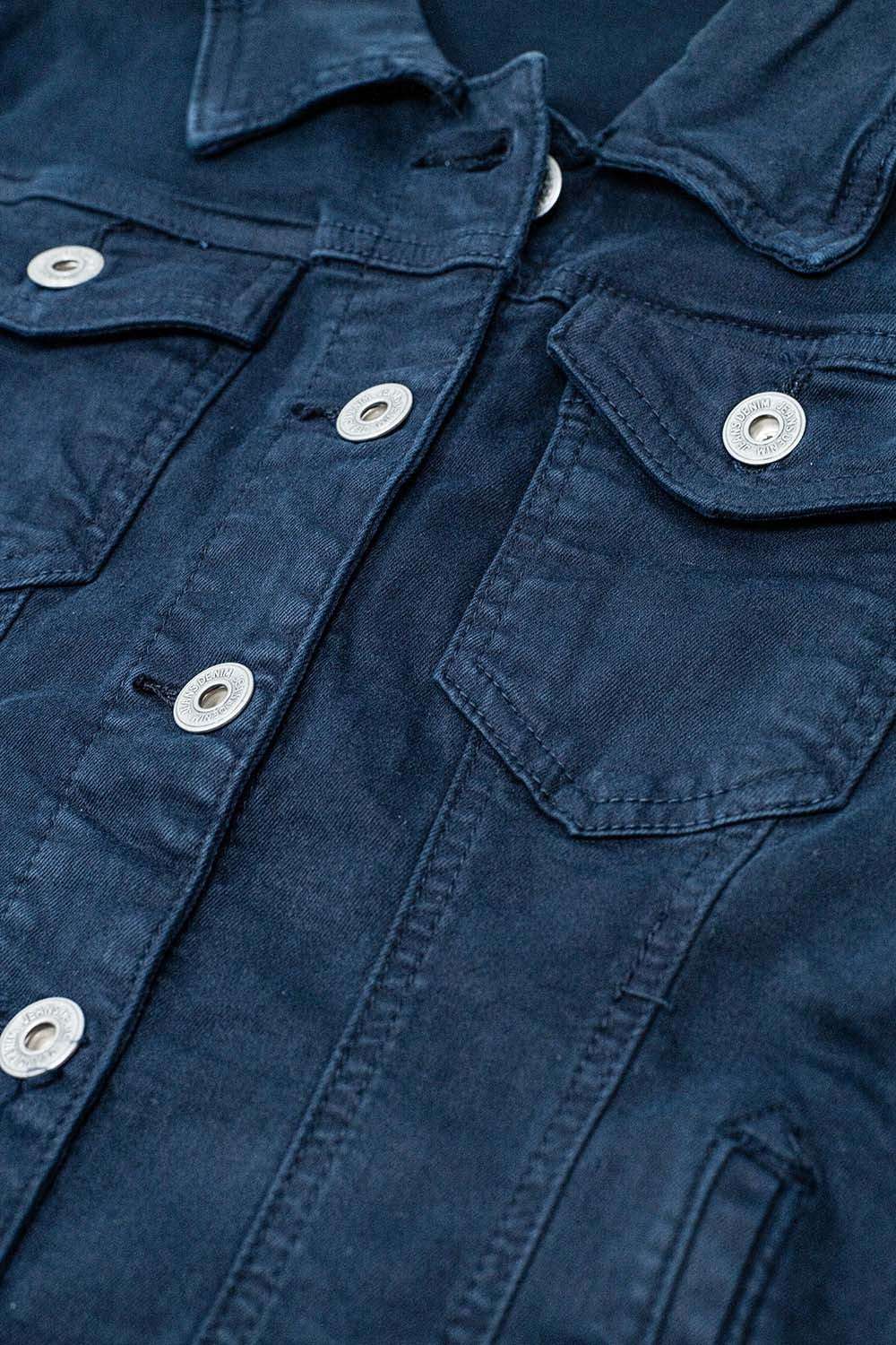 Basic Denim Jacket With Pockets in navy - Jackets