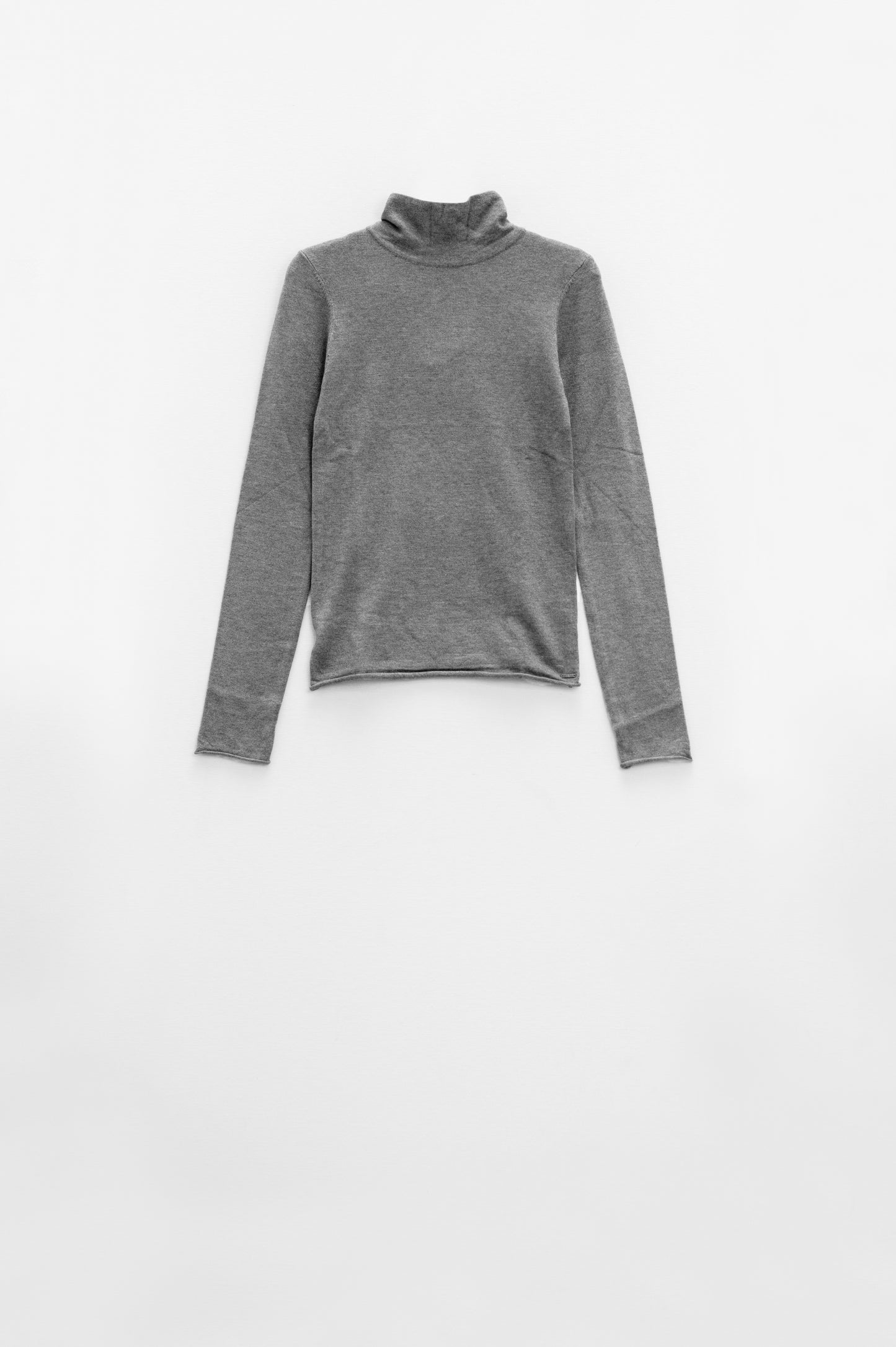 Basic grey fine knit bodycon sweater - Jumpers