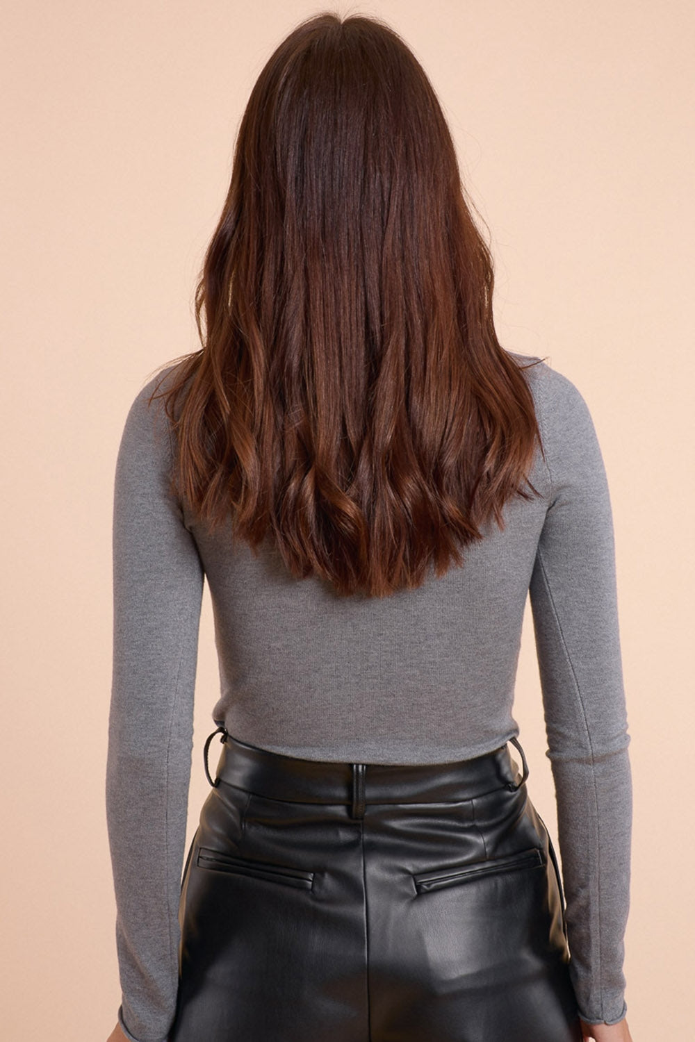 Basic grey fine knit bodycon sweater - Jumpers