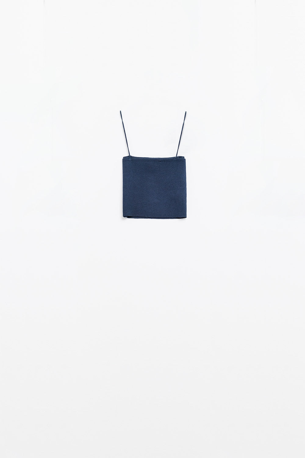 Basic knitted Top In navy With Thin Straps - Tops