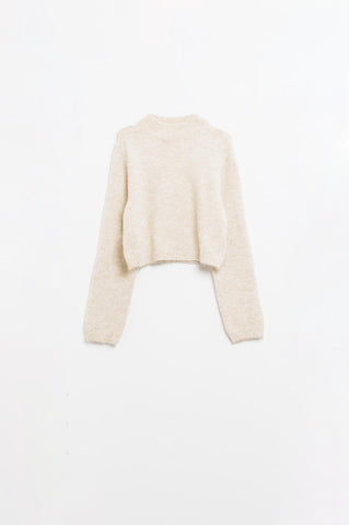 Beige jersey with long sleeves and open back detail