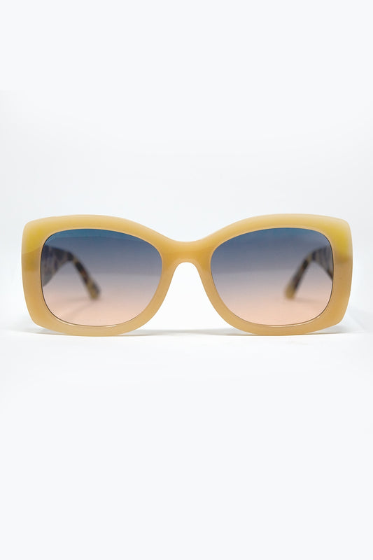Beige Oversized Oval Sunglasses in Acetate - Sunglasses