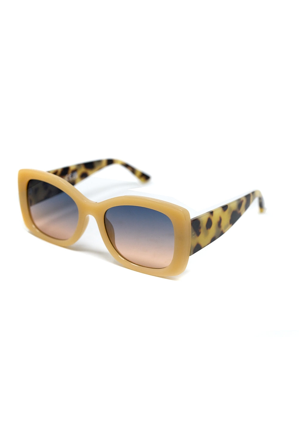 Beige Oversized Oval Sunglasses in Acetate - Sunglasses