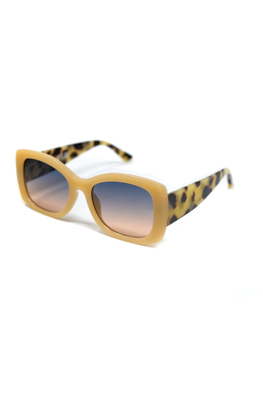 Beige Oversized Oval Sunglasses in Acetate - Sunglasses