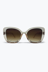 Beige Transparent Acetate Oversize Gradient Lens Square Sunglasses