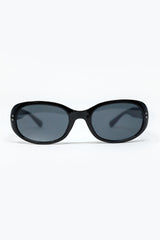 Black Acrylic Oval Oversized Sunglasses