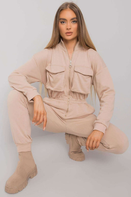 Black Cotton Zipped Jumpsuit for Everyday Comfort - Jumpsuits