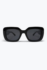 Black Glossy Acetate Oversize Square Frame Sunglasses