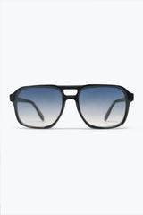 Black Gradient Lens Square Frame Classic Aviator Sunglasses
