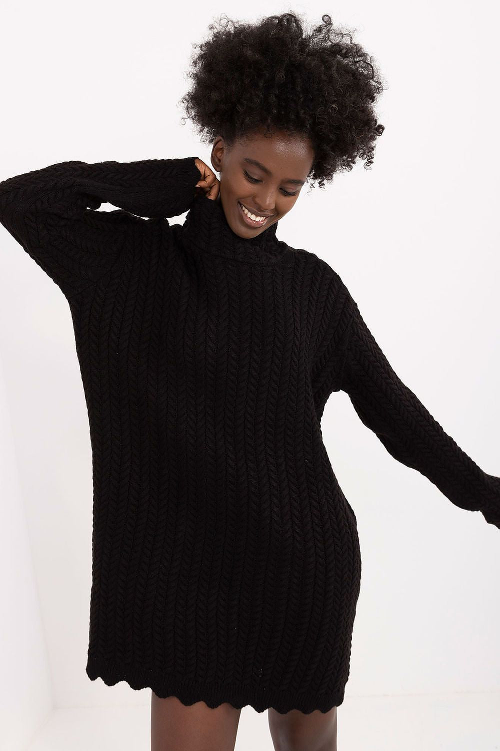 Badu Black Knit Day Dress for Effortless Style black one-size-fits-all - Dresses