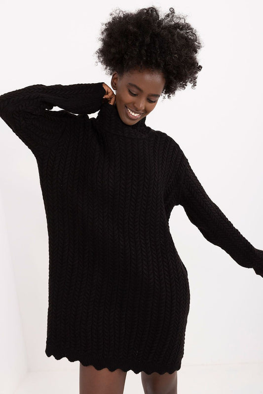 Badu Black Knit Day Dress for Effortless Style black one-size-fits-all - Dresses