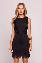 BoutiqueLua Black Lace Detail Cocktail Dress