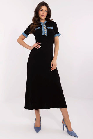 NM Black Midi Daydress for Women - Stylish & Versatile