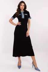 Vestido midi preto NM para mulher - elegante e versátil