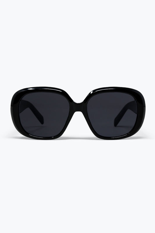 Black Oversize Square Frame Full Coverage Sunglasses -