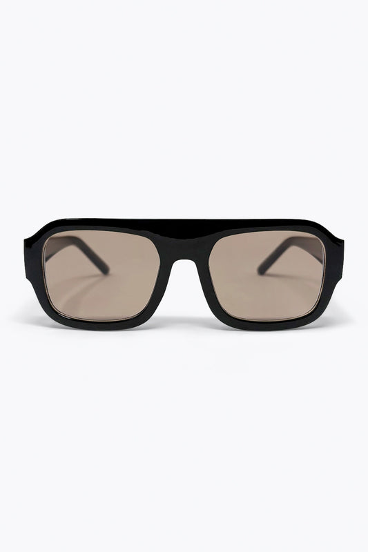 Black Oversized Square Frame Sunglasses -