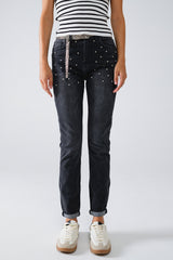 Black Skinny Jeans WIth Rhinestones