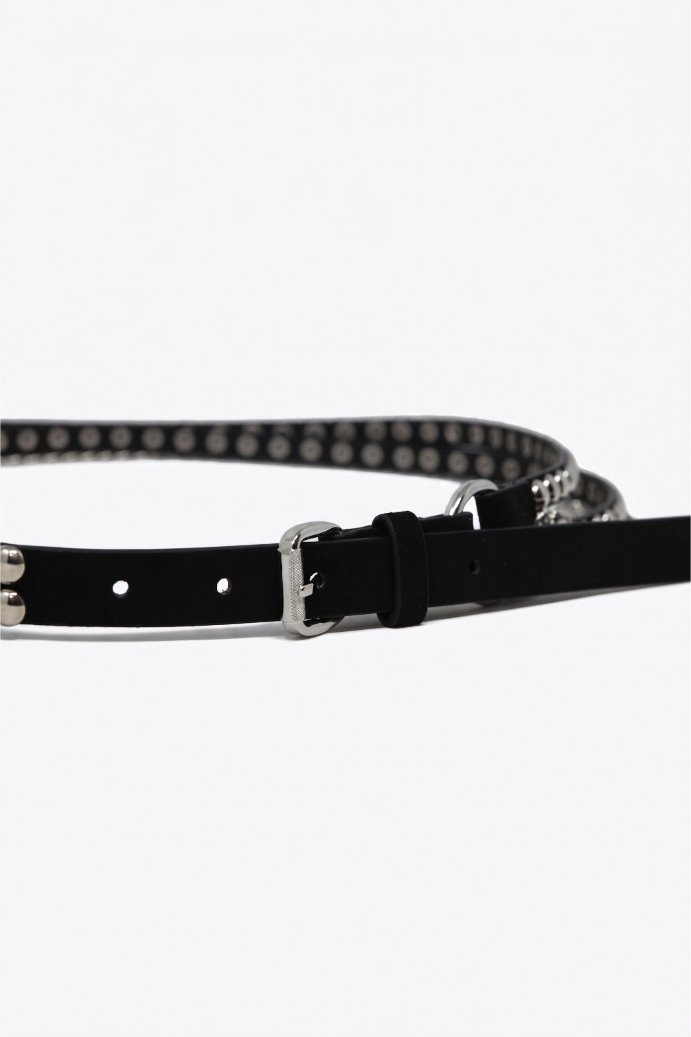 Black Studded Belt with Hanging Chains