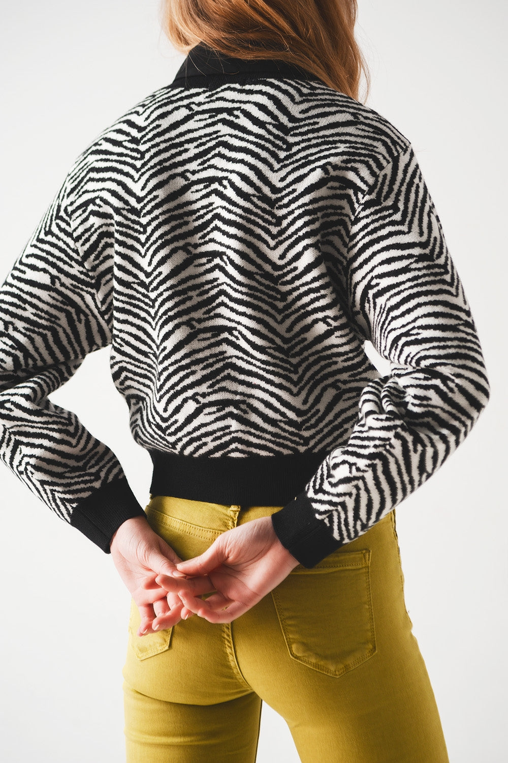 Black sweater with zebra pattern - Jumpers