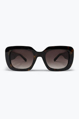 Black Tortoiseshell Acetate Square Frame Oversized Sunglasses