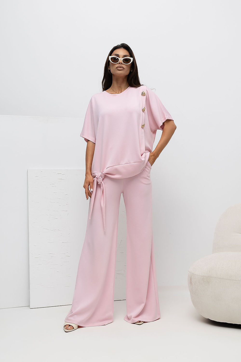 Relevância Conjunto Blusa e Calças Rosa na Lua Boutique
