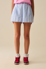 Calções Azul e Branco com bolsos laterais