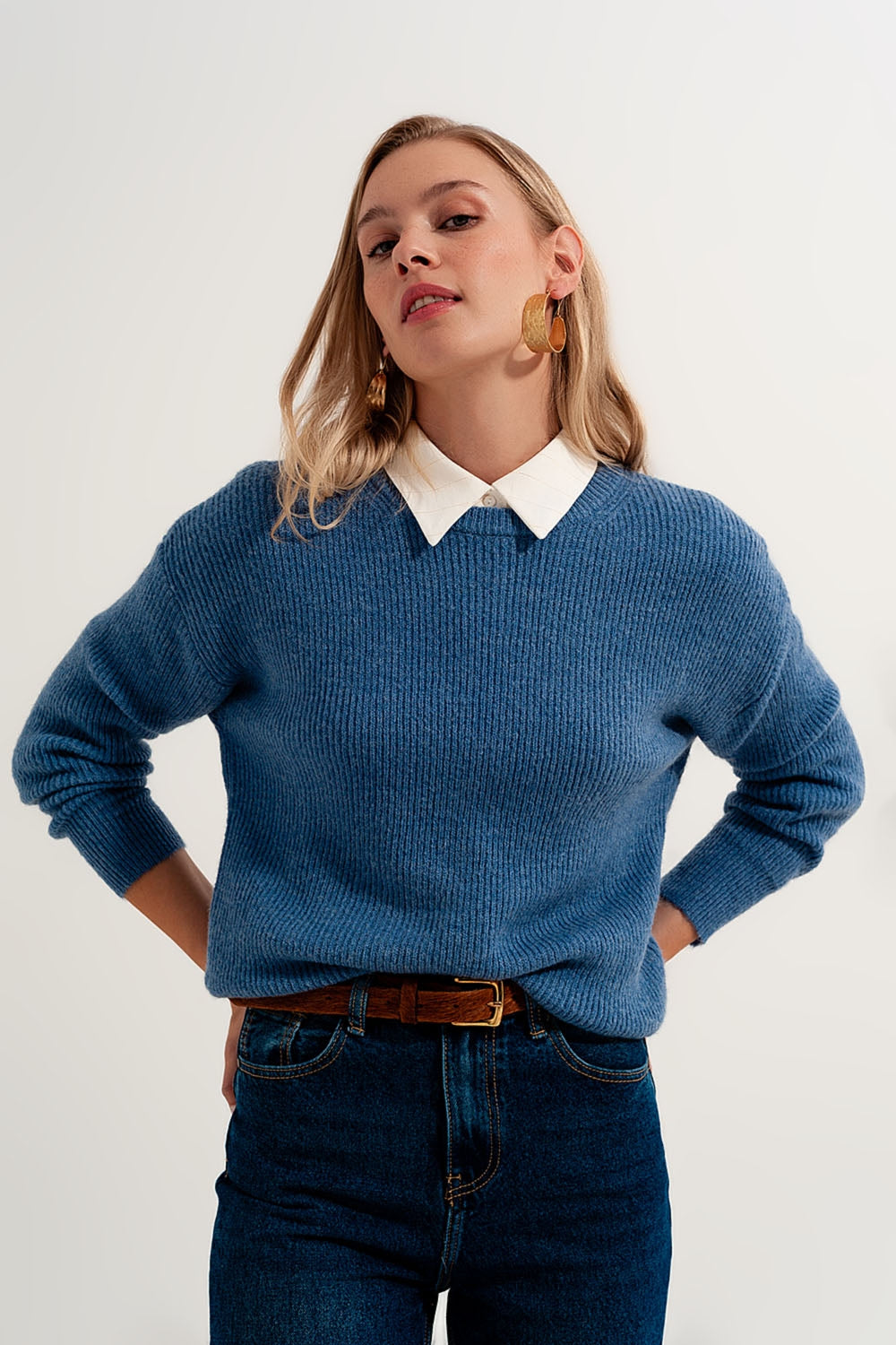 Blue crew neck jumper - Jumpers