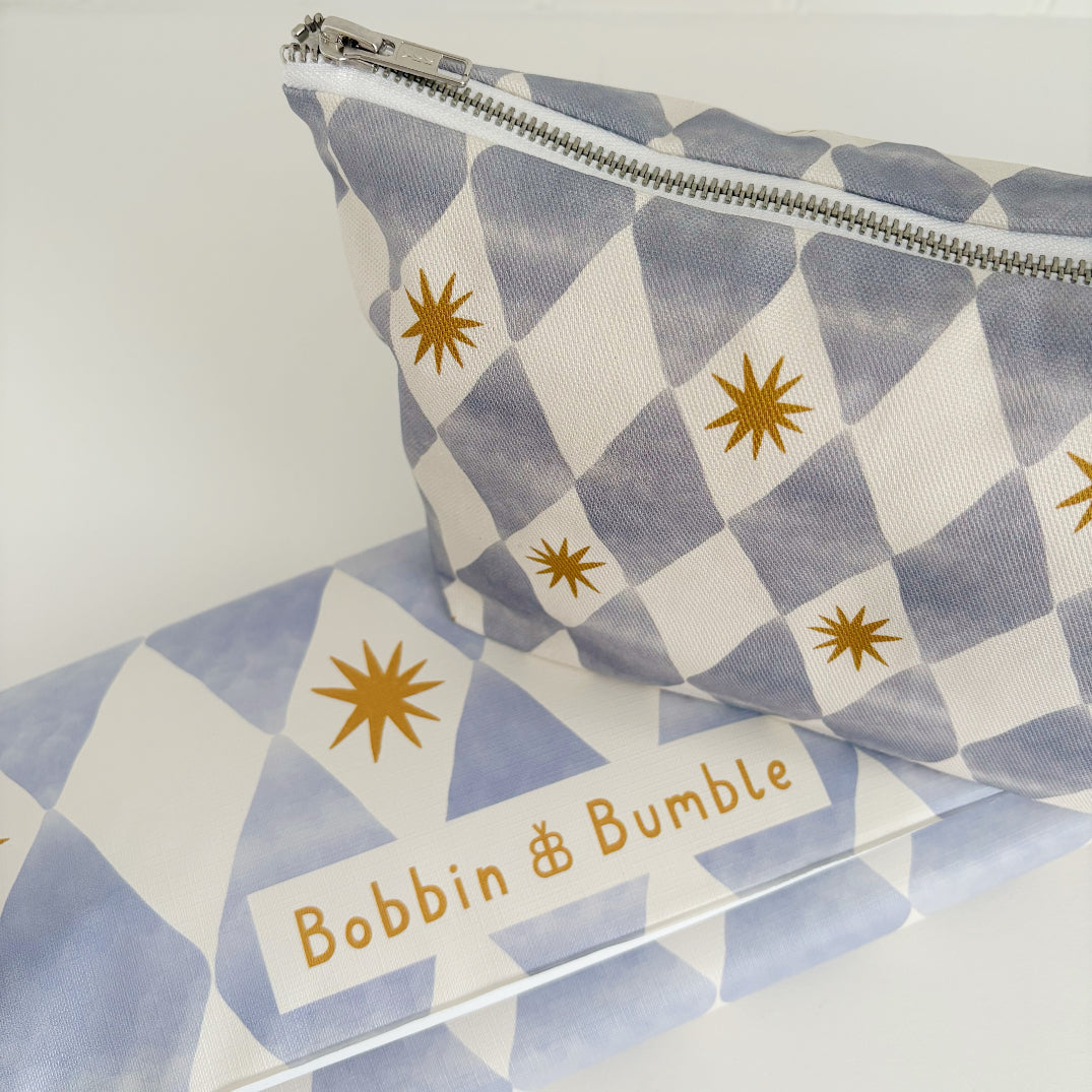 Nappy Wallet - Blue Harlequin - Diaper Changing Kits