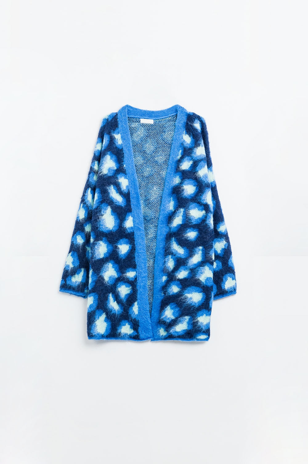 Blue Leopard print cardigan with wool - Cardigans
