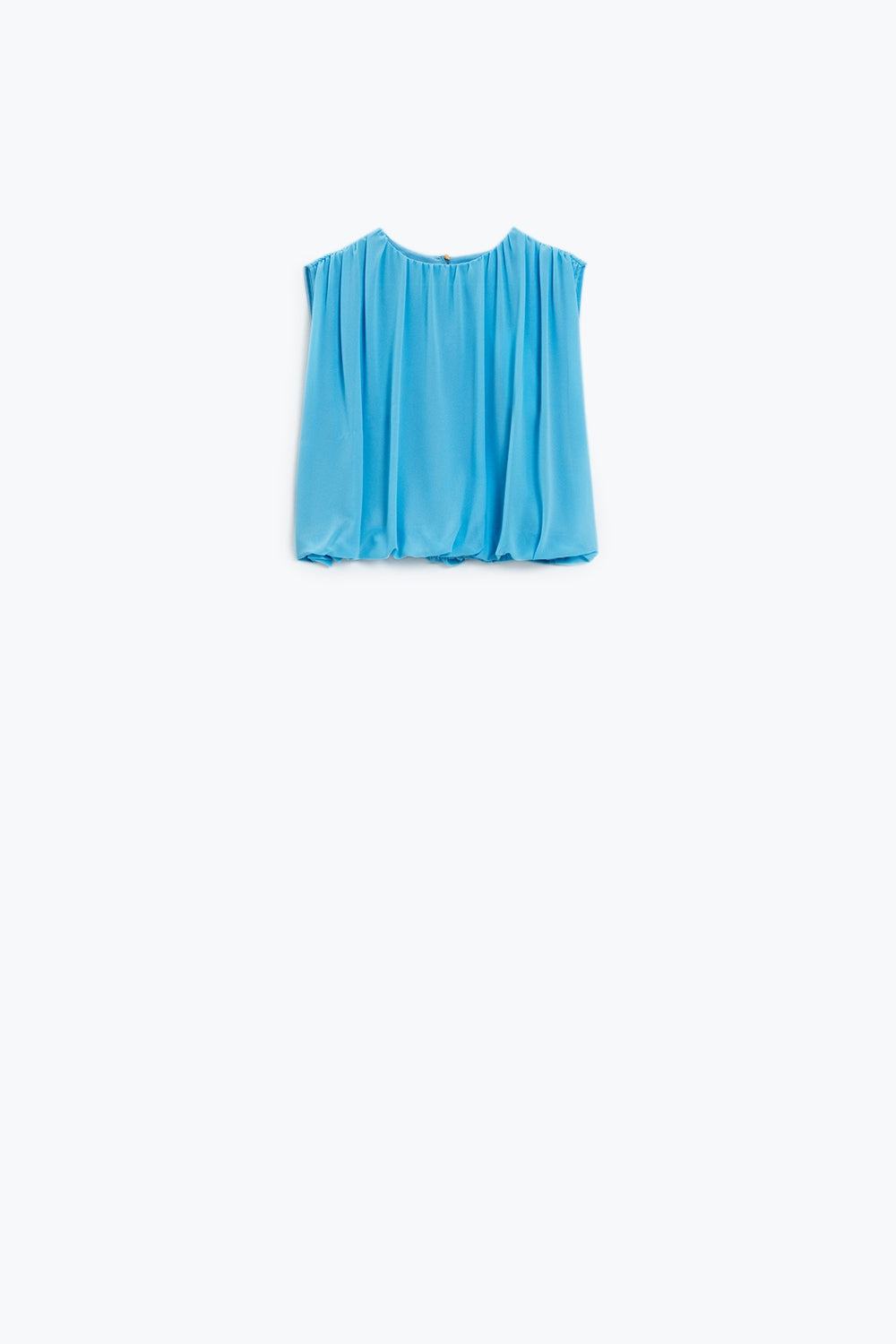 Blue Top With Ruche Design - Tops