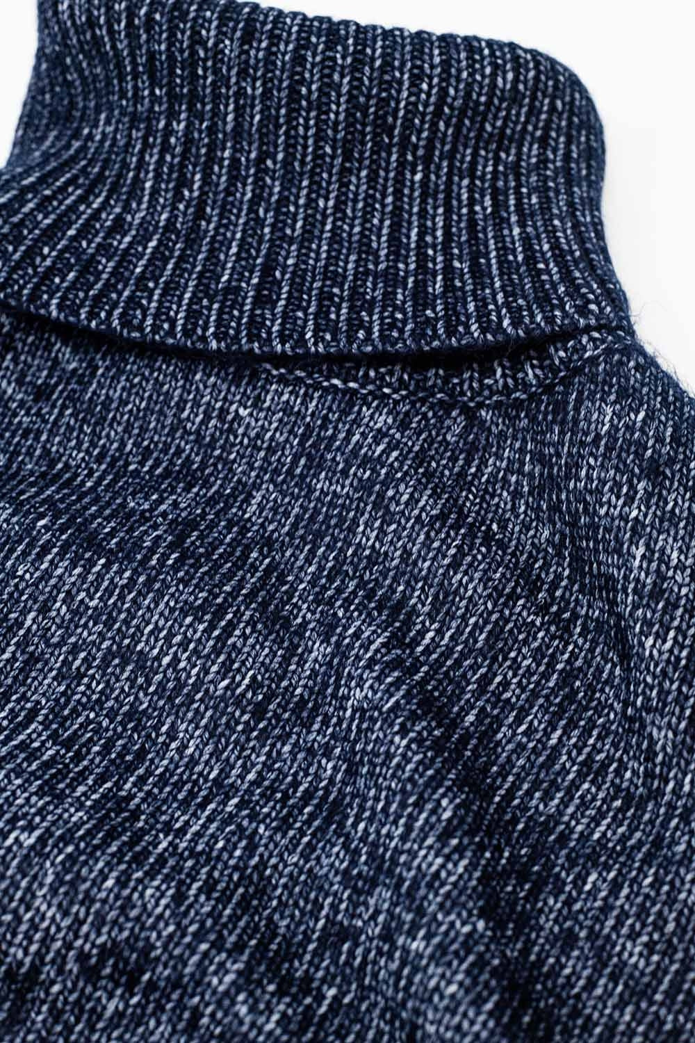 Blue turtleneck jumper with dropped sleeves - Sweaters